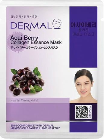 Маска д/лица тканевая "Dermal" Ягоды Асаи и коллаген 23 г. (Корея) Маска д/лица тканевая "Dermal" Ягоды Асаи и коллаген 23 г. (Корея)