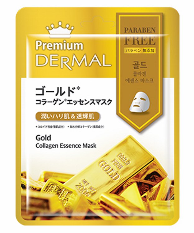 Маска д/лица тканевая "Dermal premium" эссенция коллагеновая с коллоидным золотом 25 г. (Корея)