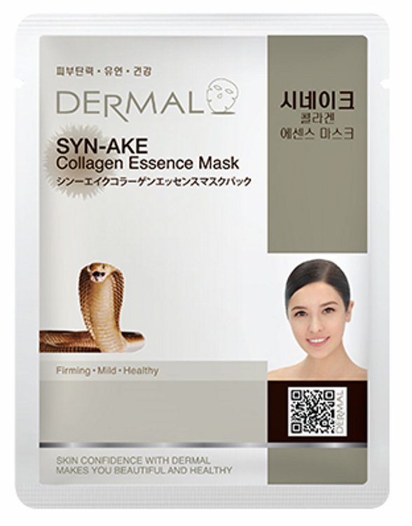 Маска д/лица тканевая "Dermal" со Змеиным ядом и коллаген 23 г. (Корея)