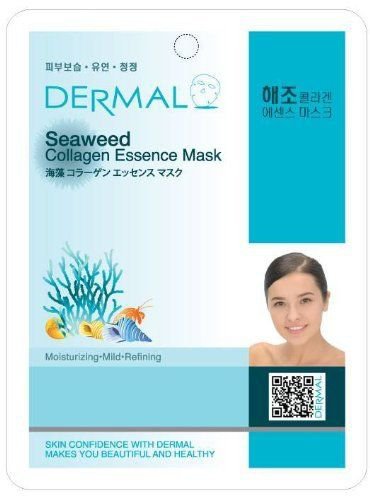 Маска д/лица тканевая "Dermal" Морские водоросли и коллаген 23 г. (Корея)
