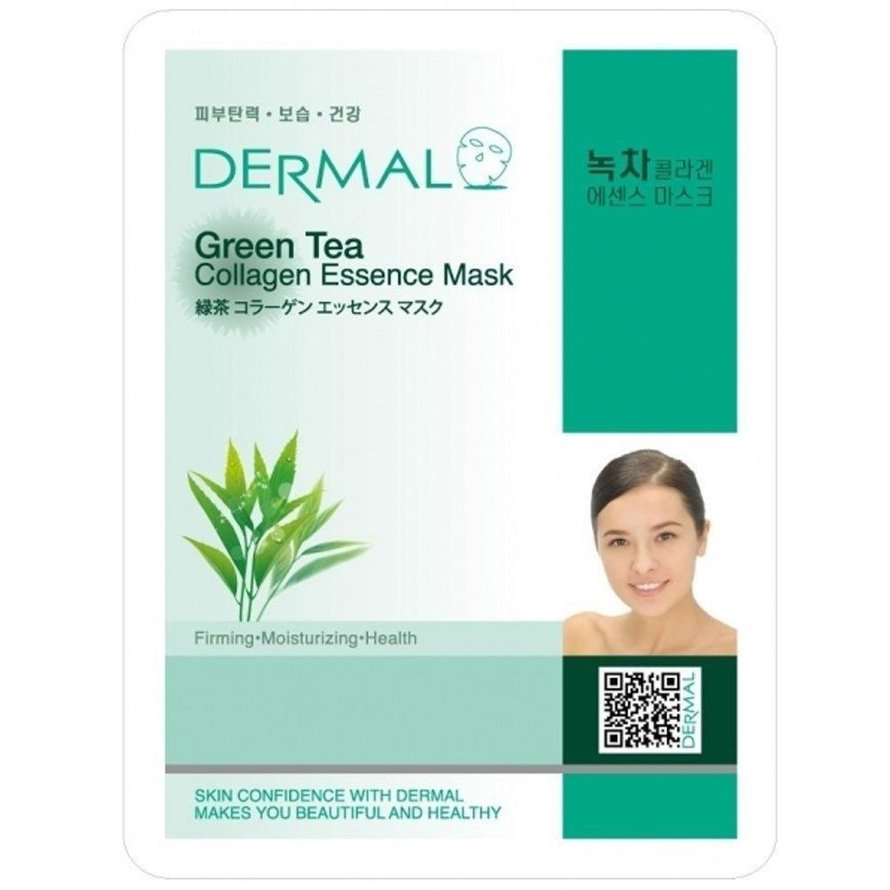 Маска д/лица тканевая "Dermal" Зелёный чай и коллаген 23 г. (Корея) Маска д/лица тканевая "Dermal" Зелёный чай и коллаген 23 г. (Корея)