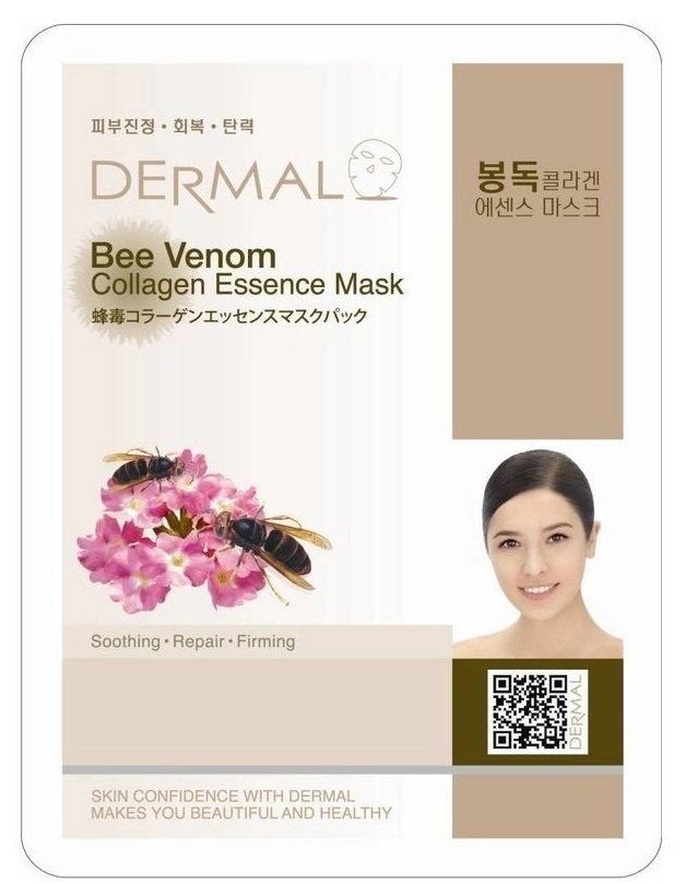 Маска д/лица тканевая "Dermal" с Пчелиным ядом и коллагеном 23 г. (Корея) Маска д/лица тканевая "Dermal" с Пчелиным ядом и коллагеном 23 г. (Корея)